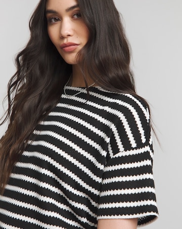 Black & White Crochet Look T-Shirt
