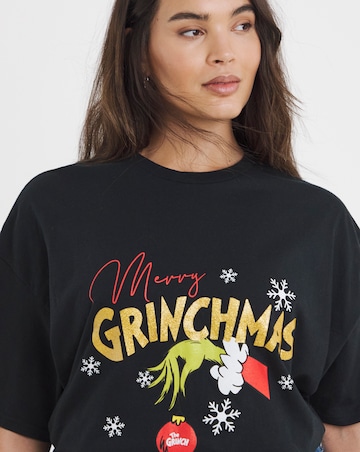 Black Merry Grinchmas Glitter License T-Shirt