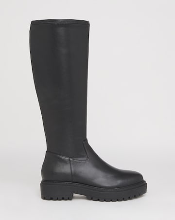 Kacey Chunky Knee High Boots - Extra Wide Fit (EEE) & Super Curvy Calf