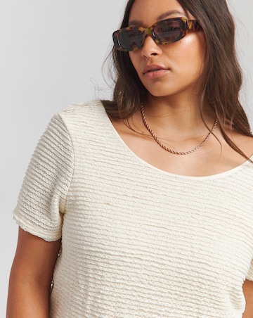 Ivory Scoop Back Frill Lace T-Shirt