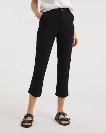 Black Stretch Chino Cropped Trousers