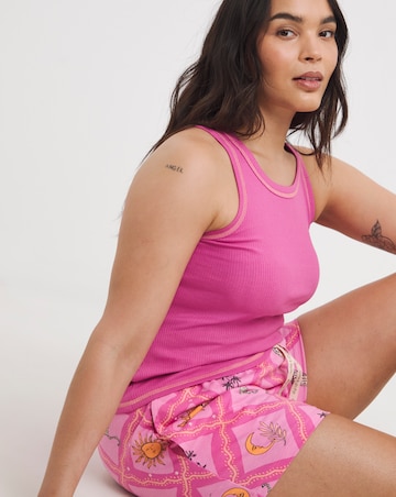 Pretty Secrets (2 Pack) Ribbed Vest Pyjama Short Sets