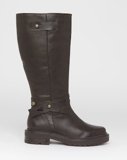Veronica Knee High Wrap Detail Boots - Wide Fit (E) &amp; Curvy Calf