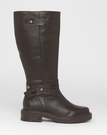 Veronica Knee High Wrap Detail Boots Wide E Fit Curvy Calf