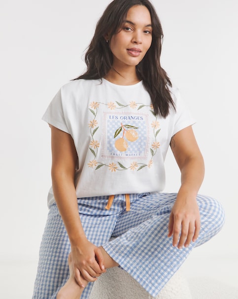 Gingham Print Cotton Pyjama Set