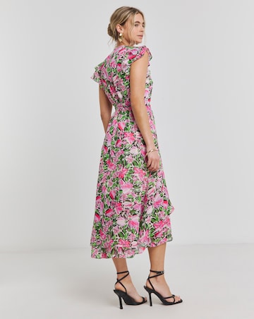 Joanna Hope Ruffle Shoulder Dress