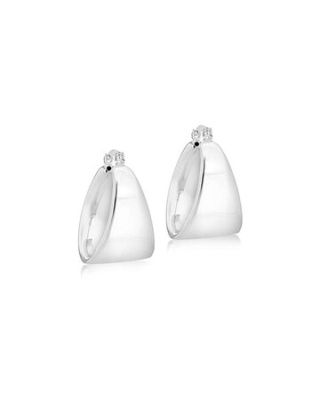 Sterling Silver Graduated Electroform Creole Earrings