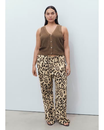Mango Leopard Print Trousers