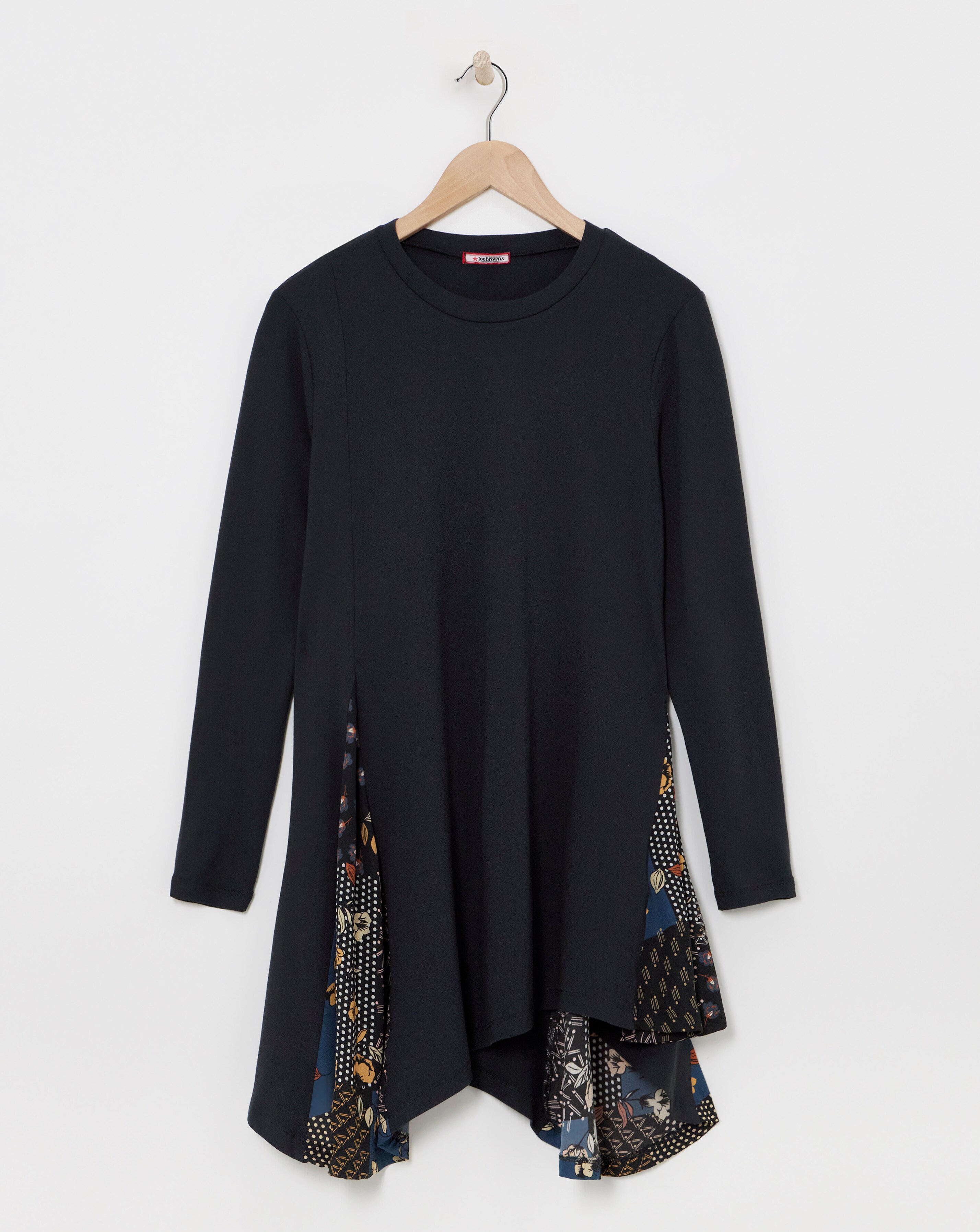 Joe Browns Black Patchwork Longline Waterfall Jersey Tunic