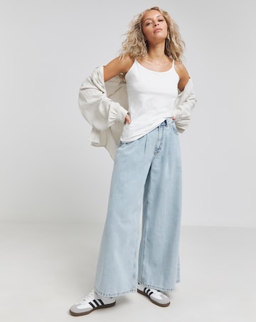 Pure Cotton White Cami Vest with Adjustable Straps