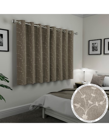 Tivoli Thermal Blackout Embroidered Eyelet Curtains