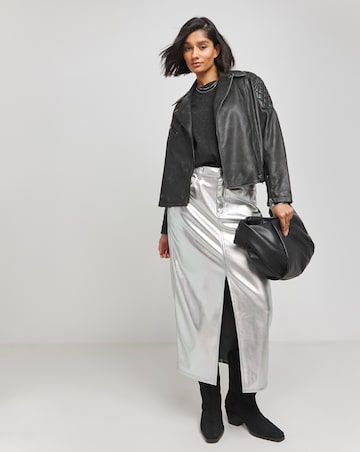 Black Real Leather Quilted Biker Jacket