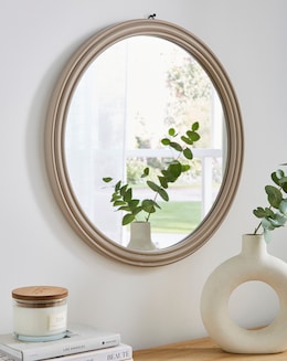 Round Grey Wall Mirror