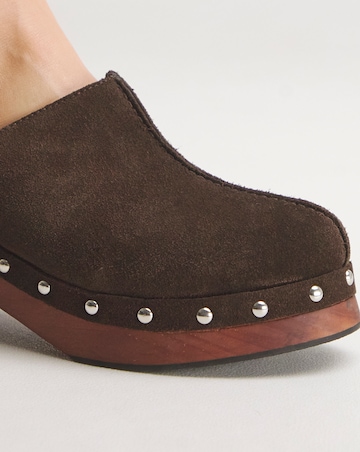 Stella Suede Closed Toe Platform Clog Sandals Wide E Fit Simply Comfort