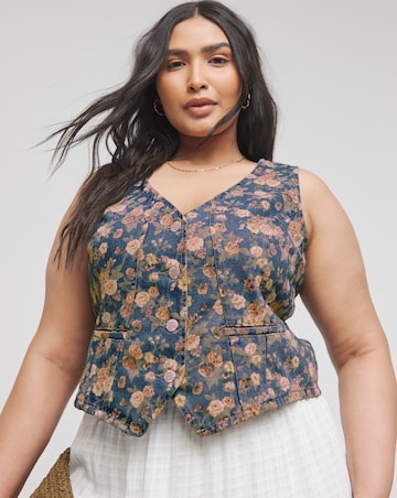 Joe Browns Floral Denim Waistcoat