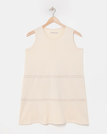 Ecru Sleeveless Crochet Trim Top