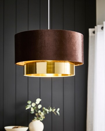Melody Gold and Chocolate Velvet Tiered 40cm Shade