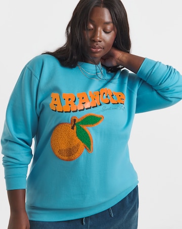 Blue Arancia Boucle Sweatshirt