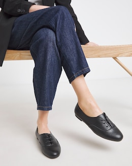 Ravenna Lace Up Ballerina Shoes - Wide Fit (E)