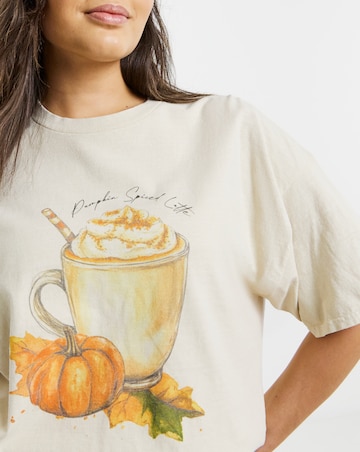 Ecru Pumpkin Spice Latte Graphic T-Shirt