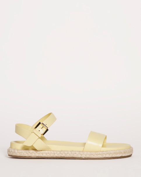 Ankle Strap Leather Espadrille Sandal - Extra Wide Fit (EEE)