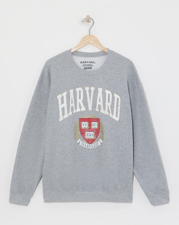 Grey Marl Harvard Varsity License Regular Fit Sweatshirt
