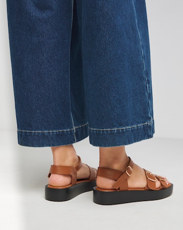Tokyo Multi Buckle Hardware Detail Sandals - Extra Wide Fit (EEE)