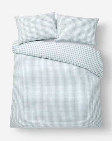 Gingham Cotton Blend Reversible Duvet Cover Set