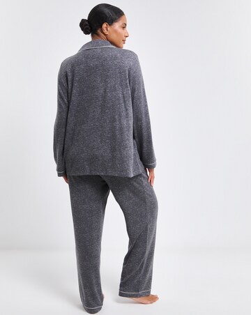 Pretty Secrets Brushed Ribbed Button Through Pyjama Set