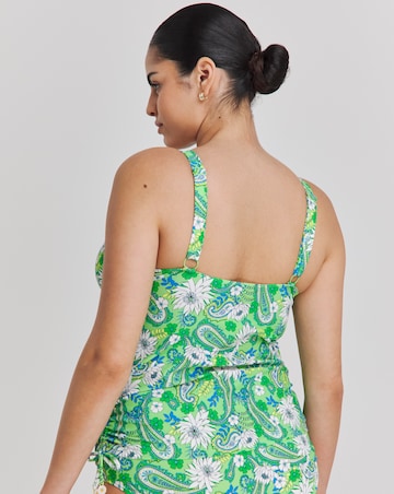 Joe Browns Paisley Print Tankini Top Green Multi