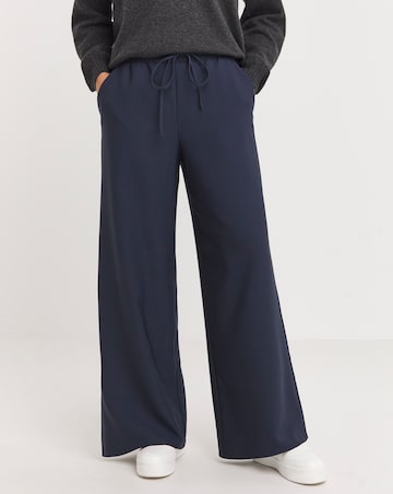 Drawcord Waist Wide Leg Trousers