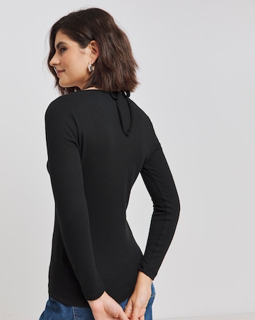 Black Cut Out Halter Neck Top