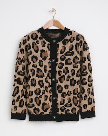 Leopard Print Boxy Cardigan