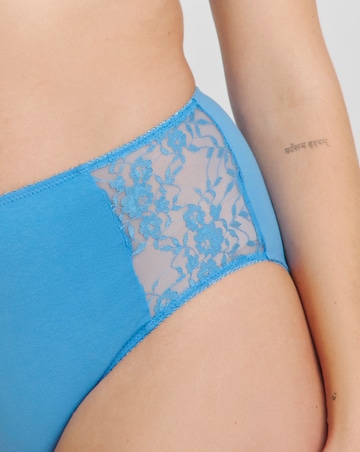 Pretty Secrets (2 Pack) Cotton Lace Full Fit Brief Knickers Pink/Blue