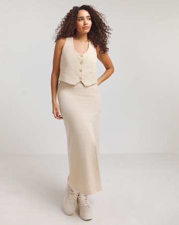Stone Linen Tailored Waistcoat