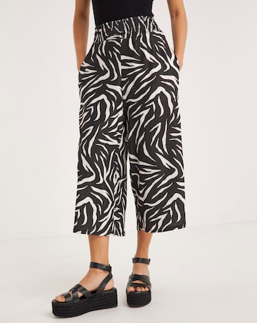 Textured Shirred Waist Culottes
