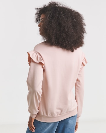 Powder Pink Frill Detail Sweatshirt