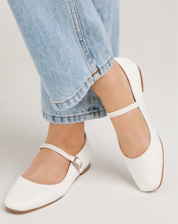Emilie Mary Jane Stretch Strap Ballerina Shoes Extra Wide EEE Fit Simply Comfort
