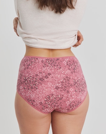 Pretty Secrets (7 Pack) Cotton Full Fit Brief Knickers Pink Animal