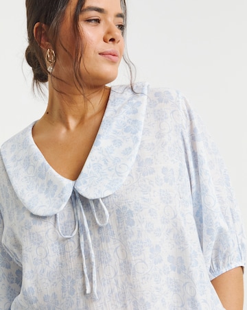 Floral Print Soft Cotton Collar Blouse