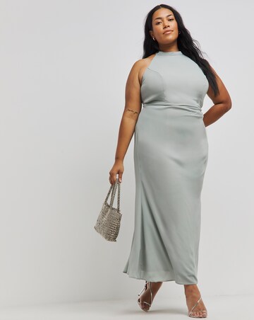 slim fit dress slacks Silver Bridesmaid Dress | Maxi Satin Dresses For Bridesmaids