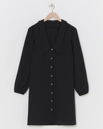 Black Button Through Shirt Dress