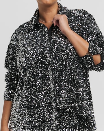 Gunmetal Sequin Shirt