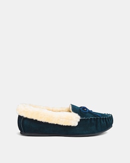Fiora Suede Moccasin Slippers - Extra Wide Fit (EEE)
