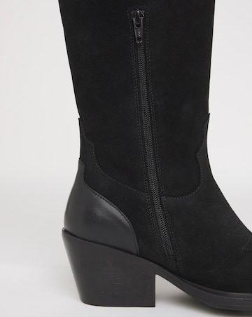 Glacier Over The Knee Suede Western Boots - Wide Fit (E) & Curvy Calf