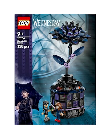 LEGO Wednesday Black Dahlia Flower Halloween Gift, Room Decor 76784