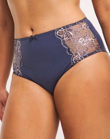 Pretty Secrets 2 Pack Ella Lace Full Brief Knickers - Navy/Pink