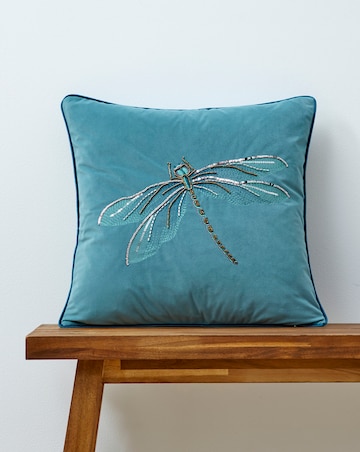 Embellished Dragonfly Cushion