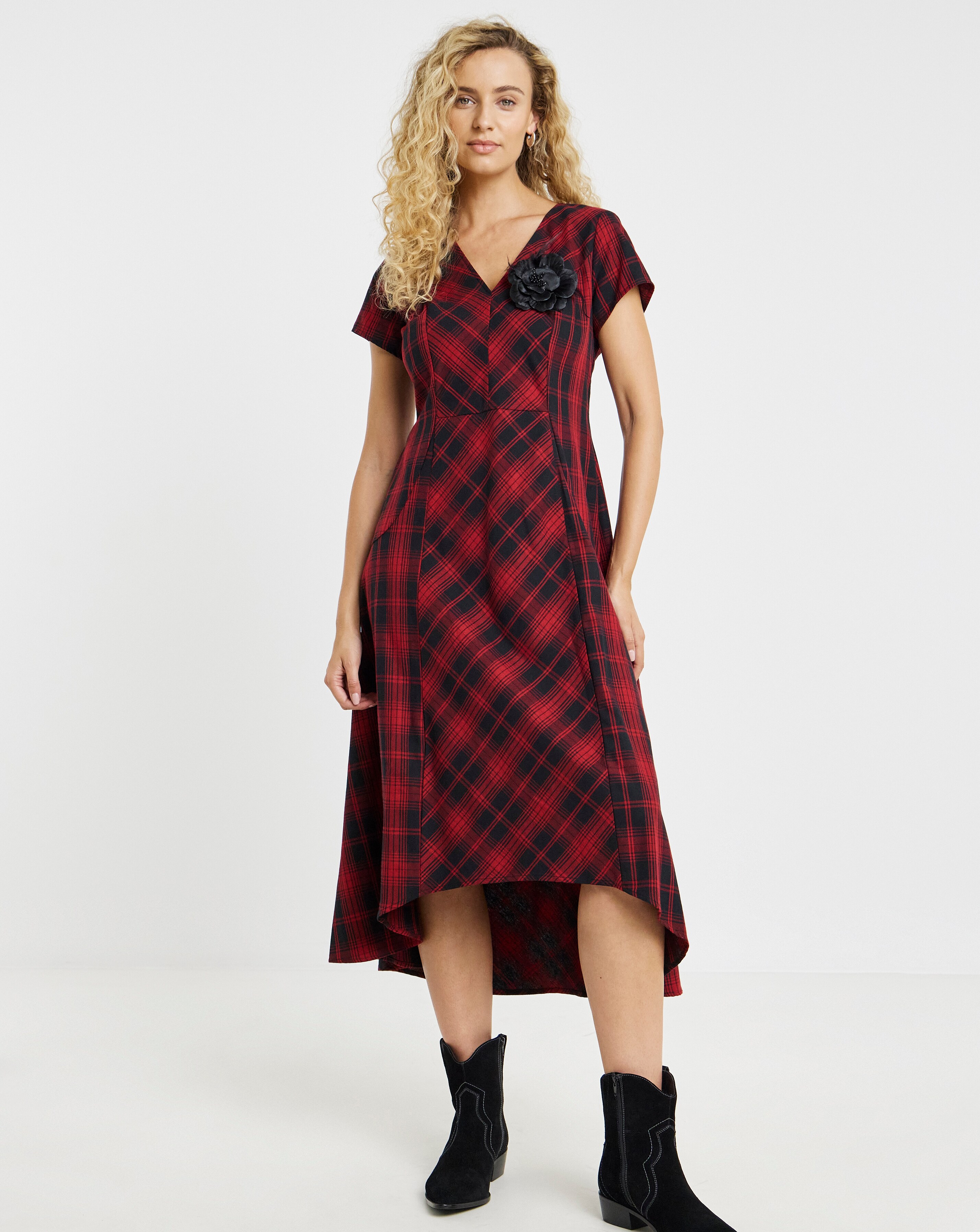Joe Browns Dixie Check Dress With Corsage