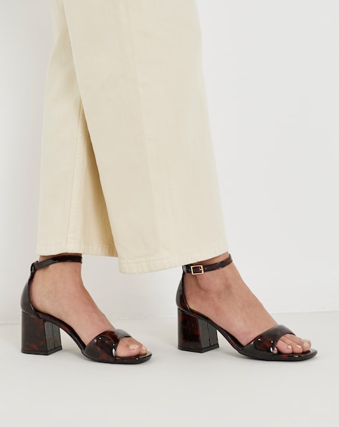 Coco Barely There Block Heel Sandals - Wide Fit (E)